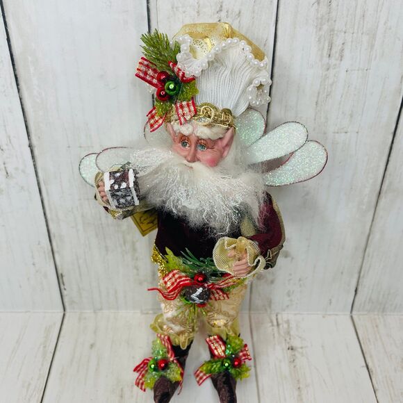 Small Mark Roberts Gold Swirl Hat Christmas Santa Fairy 10" Baker-? - Picture 1 of 8